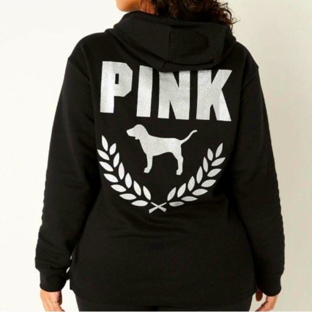 Pink Black Bling Hoodie large